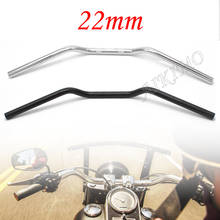 Motocicleta 22mm * 670mm preto chrome retro arraste guiador lidar com barra volante para harley honda yamaha sportster ferro 883 2024 - compre barato