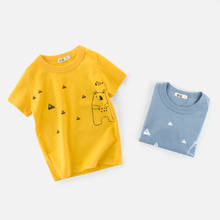 Летняя футболка для маленьких девочек и мальчиков детская одежда милые топы с короткими рукавами и рисунками из мультфильмов, Детская футболка для мальчиков Одежда для маленьких девочек 2024 - купить недорого