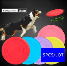 Platillo volador de silicona para perros y gatos, juego de discos voladores resistentes para masticar cachorro, suministros interactivos para mascotas, 5 uds. 2024 - compra barato