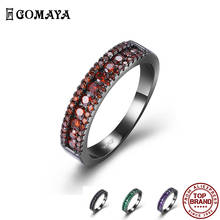 Женское кольцо с цирконом GOMAYA, кольцо в простом стиле с креативным дизайном, романтическое кольцо, подходит для праздника, дня рождения, Модная бижутерия 2024 - купить недорого