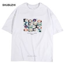 Streetwear Hip Hop T Shirt Eye Print Men Harajuku Tshirt Summer Short Sleeve T-Shirt Cotton White Tops Tees Street Wear New 2024 - купить недорого