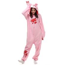 Кигуруми розовый Мишка, единорог, взрослые комбинезоны, мультяшная Пижама, животное, Хэллоуин, вечеринка, костюм, комбинезон, пижама с капюшоном 2024 - купить недорого