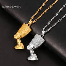 Egyptian Queen Nefertiti Pendant Necklaces for Women Men Jewelry Gold Silver Color Hip Hop Jewellery African Kolye 2024 - buy cheap