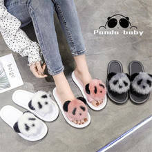 2020 moda chinelos casuais das mulheres chinelos de uso exterior panda plana flip flops casa interior bonito antiderrapante sandálias 2024 - compre barato