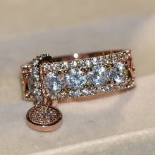 FDLK-anillo elegante de lujo para mujer, joyería fina de Zirconia, regalo de cumpleaños, compromiso y boda 2024 - compra barato