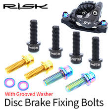RISK 4Pairs/box Road Mountain Bike Titanium M6X18mm Disc Brake Caliper Fixing Bolts Screws With Grooved Washer 2024 - buy cheap