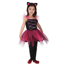 Child Kids Girls Lovely Caterina Cat Costume Halloween Purim Carnival Masquerade Party Fancy Tutu Dress with Tail 2024 - buy cheap
