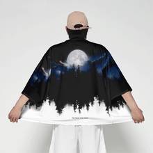 Cárdigan tipo Kimono con diseño de Luna japonesa para hombre y mujer, Chaqueta estilo samurái, ropa de calle, estilo Harajuku, estilo bosque 2024 - compra barato