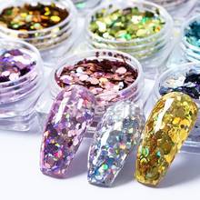 12 colors hexagon holographic glitter gel nail polish sequins nail art decorations decals fake nails accessories supplies tool 2024 - buy cheap