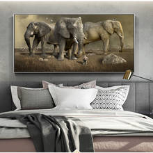 Bordado de diamantes, paisaje de elefante africano, bricolaje, punto de cruz, imagen 3d, pegatinas de mosaico de diamantes de gran tamaño 2024 - compra barato