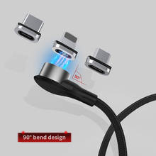 Cable USB magnético 3A para iPhone 12 11, Xiaomi, Samsung tipo C, Huawei LED, Cable de carga rápida, Cable Micro USB 2024 - compra barato