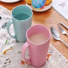 Taza ecológica de paja de trigo para café, té, leche y bebida, vaso para cepillo de dientes para el baño del hogar, tazas de té de plástico de estilo nórdico 2024 - compra barato