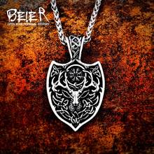 Beier Stainless Steel Punk deer Pendant Chain Necklace men Jewelry LLBP8-231P 2024 - buy cheap