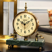Hot Nordic Marble Metal Table Clock Luxury Vintage Desk Clock Living Room Office Bedroom Clocks Desktop Decoration Desk Watch 2024 - buy cheap
