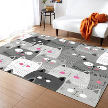Cartoon Grey Cat Carpets for Living Room Children's Room Carpet Bedroom Bedside Blanket Kitchen Doormat 2024 - buy cheap