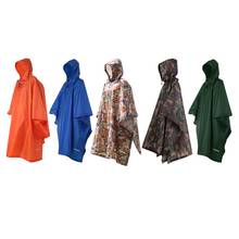 TOMSHOO 3 in 1 Rain Cover Poncho with Hood Hiking Cycling Rain Cover Poncho Coat Outdoor Camping Tent Awning Mat Camouflage 2024 - buy cheap