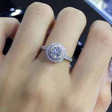 Новые Классические круглые кольца, уникальные роскошные белые циркониевые двухцветные ювелирные изделия AAA, обручальные кольца для женщин 2024 - купить недорого