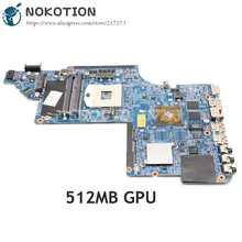 NOKOTION Para HP Pavilion DV7 DV7-6000 Laptop Motherboard HM65 DDR3 512MB GPU 659093-001 659094-001 639390-001 665987-001 2024 - compre barato
