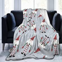Фланелевое Флисовое одеяло для мальчиков и девочек, милые рождественские гномы, мягкое теплое покрывало для гостиной, спальни, дивана, кровати на все сезоны 2024 - купить недорого