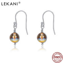 Lekani brincos femininos de prata esterlina s925, brincos simples e fashion de cristal para mulheres, novo presente romântico de festa de noivado 2021 2024 - compre barato