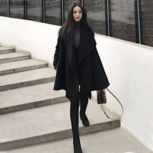 AreMoMuWha 2019 Autumn and Winter New Korean Version of The Cloak Long Section Loose Coat Double-faced Woolen Coat Female MH500 2024 - buy cheap