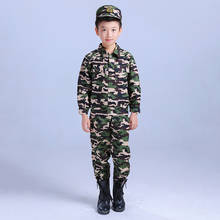 Special Forces Kids Clothing Army Military Scouting Uniform Set Camouflage Coat+Pant+Hat Training Performance Costumes 100-160CM 2024 - buy cheap