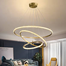 Luminária pendente de cristal, luxuosa, led, dourada, redonda, para sala de estar, quarto, interior, luminária de iluminação 2024 - compre barato