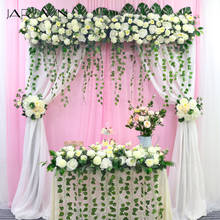 JAROWN-Flor falsa Artificial, hoja de tortuga rosa, planta verde, fila de Flores, decoración de arco de boda, decoración de fiesta en casa 2024 - compra barato