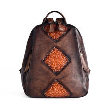 Новый винтажный женский рюкзак Nesitu из 100% натуральной кожи кофейного/зеленого/коричневого/черного цвета, женская дорожная сумка для девушек, M157 2024 - купить недорого