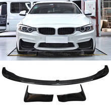 F32 AN M4 Bumper Body Kit Front Bumper Lip Spoiler + Splitters For BMW F33 F36 M CF 2024 - buy cheap