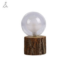 Lámpara LED de escritorio de madera maciza, luz de mesa decorativa, creativa y sencilla, tocón de árbol, lámpara de noche, cafetería, Bar 2024 - compra barato