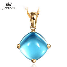 LSZB Natural topaz 18K Pure Gold Pendant Real AU 750 Solid Gold  Upscale Trendy Classic Party Fine Jewelry Hot Sell New 2020 2024 - buy cheap