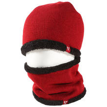 2 uds conjunto de bufanda de invierno para hombre y mujer, gorro de punto cálido forrado, bufanda resistente al viento para senderismo al aire libre, Camping, esquí, monopatín 2024 - compra barato