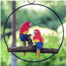 Resin Macaw Bird Animal Sculpture Decoration Garden Garden Forest Tree Ornament 2024 - buy cheap