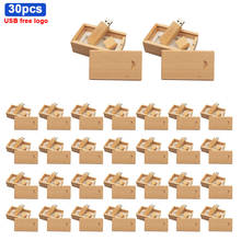 30pcs/lot USB 3.0 high speed Wooden USB flash drive Maple wood + box pendrive 4GB 8GB 16GB 32GB memory stick gifts free logo 2024 - buy cheap