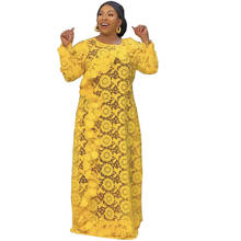 Vestidos africanos para mujer, ropa africana, vestido largo musulmán de alta calidad, de encaje africano, a la moda, 2021 2024 - compra barato