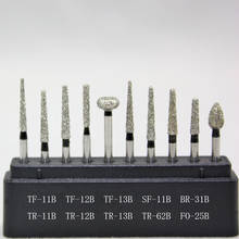 10pcs FG1.6 Dental Black Diamond Burs Set For Porcelain Polishing Dentist bur 2024 - buy cheap