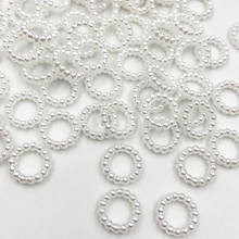 100pcs/pack 10mm White /Beige Hollow Circular Shape Craft ABS Resin Flatback Half Round Pearls Flatback Scrapbook Beads For DIY 2024 - buy cheap