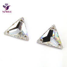 YANRUO-diamantes de imitación triangulares para costura, cristales de vidrio limpio, para vestido de novia, ropa, manualidades, 3270 2024 - compra barato