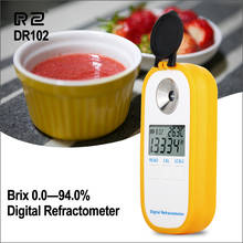 Rz refratômetro digital display lcd 0.0 a 94.0% brxi, refratômetro de suco de frutas e açúcar dr102 2024 - compre barato