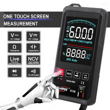 Multímetro digital ncv 8138/8136 com tela touch, capacitor automático com 6000 rms, tensão, frequência, capacitância, diodo, testador 2024 - compre barato