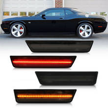 4PCS Smoked Lens Front & Rear Side Marker Lamps LED Lights For Dodge Challenger 08-14 (Front: Amber, Rear: Red) 2024 - buy cheap