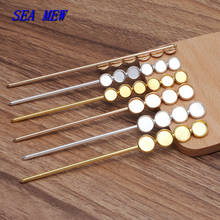5 PCS 128*3mm Metal Hair Sticks Inner 8mm 10mm Copper Hairpin Setting DIY Accessories For Jewelry Making 2024 - buy cheap