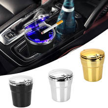 Cenicero portátil para coche, soporte para cenizas con luz azul LED, accesorios para coche, vaso de plástico para fumar cigarrillos 2024 - compra barato