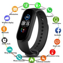 Смарт-часы M5 с пульсометром, фитнес-трекер, Bluetooth, спортивный смарт-браслет, водонепроницаемый фитнес-браслет, новинка 2021, смарт-браслет 2024 - купить недорого