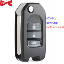 KEYECU for Honda Accord 2008 Euro Replacement Remote Control Car Key Fob 3 Button 433MHz ID46 Chip 2024 - buy cheap