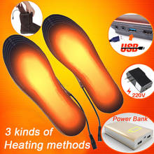 New USB Electric Heated Insoles Women Men Heating Shoe Insole Winter Warm Insoles For Shoes Boots Heater Warm Foot Pads 35 to 44 2024 - buy cheap