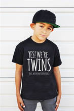 Yes We Are Twin Letter Print Baby Boys T Shirt Summer New Kids Kids Boy Shorts Sleeve Clothes Boys Fashion Tees 2024 - buy cheap