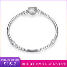 LByzHan-pulsera de corazón de plata esterlina 100% 925, accesorio Original, abalorio, regalo de joyería, gran oferta, CMB906 2024 - compra barato