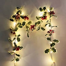 New 2m Led string Artificial Red Holly Berry Christmas DIY Home Garden Decorations Christmas Supplies decoration for home hot 2024 - buy cheap